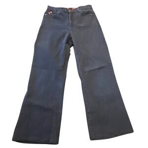 NYDJ Tummy Tuck Jeans Black Stretch Straight Leg Women’s Size 6 Made USA